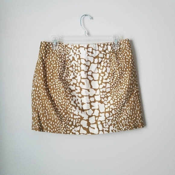 J. Crew Y2K Gold/White Python Print Mini Skirt Size 6 100% Cotton - Picture 7 of 10